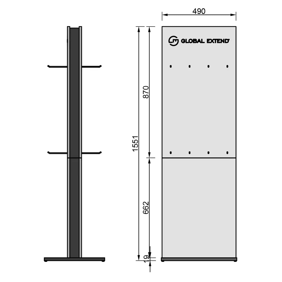 Verkaufsdisplay (für breite Packungen)