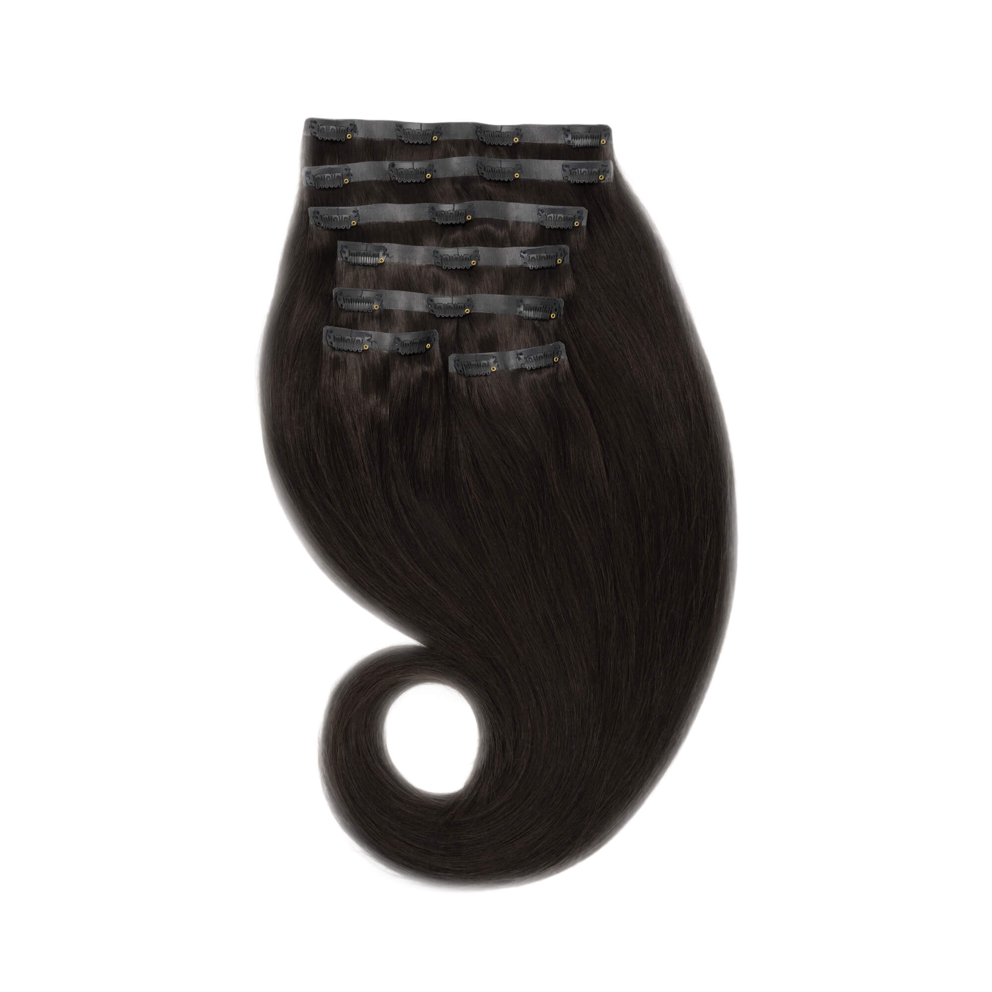 Clip-in-Extensions nahtlos schwarzbraun #1B